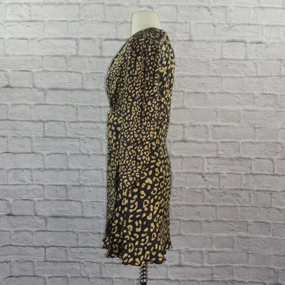 Rixo Lilly Leopard Print Silk Mini Dress Small - Picture 3 of 12